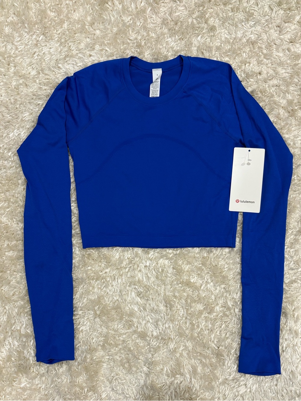 lululemon athletica Swiftly Cropped Athletic Royal Blue Long-Sleeve 2.0